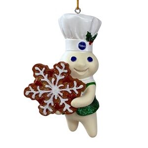 Vintage Danbury Mint Pillsbury Doughboy Glitter Holiday Christmas Ornament